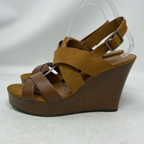 Indigo Rd. Karla Brown Open Toe Slingback Wedges - Picture 3 of 13